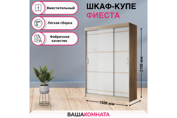 Шкаф-купе "Фиеста-4" 1,5 м